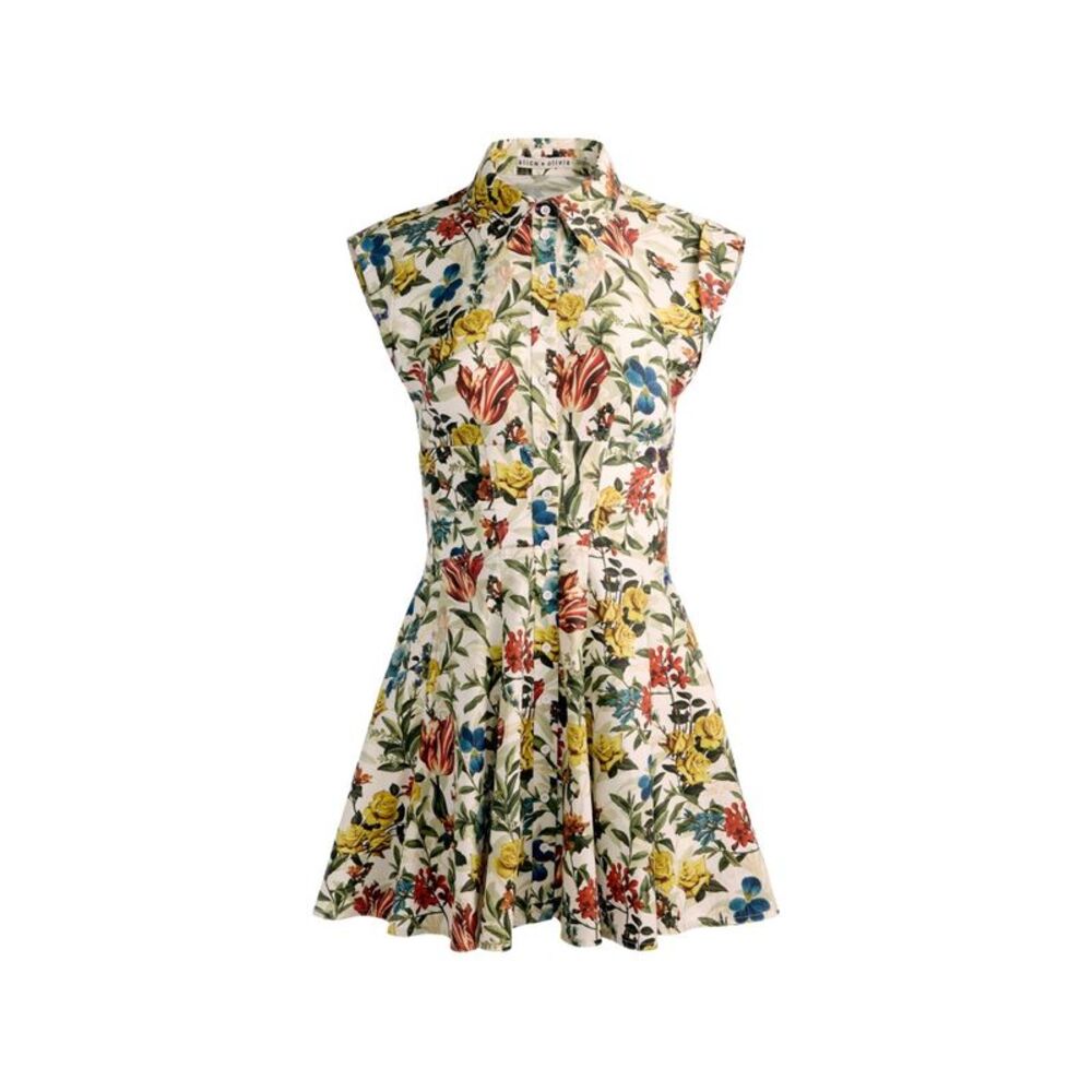 Alice+Olivia Women Printed Cotton Mini Dress